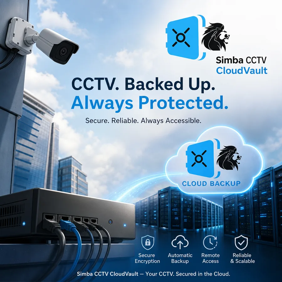 Simba CCTV CloudVault: CCTV. Backed up. Always protected.